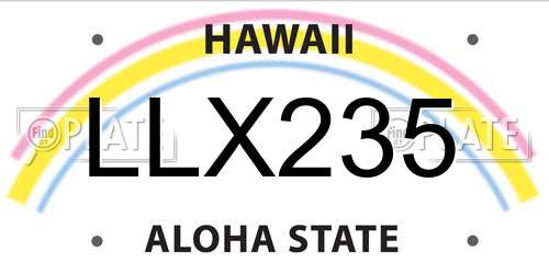 LLX235 Hawaii License Plate