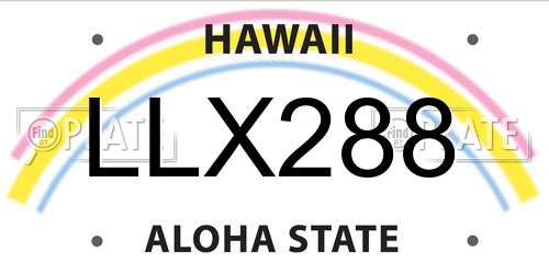 LLX288 Hawaii License Plate
