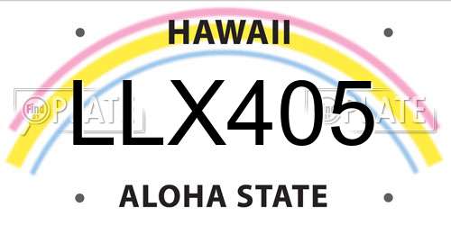 LLX405 Hawaii License Plate