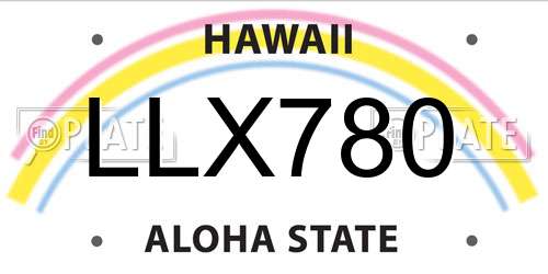 LLX780 Hawaii License Plate
