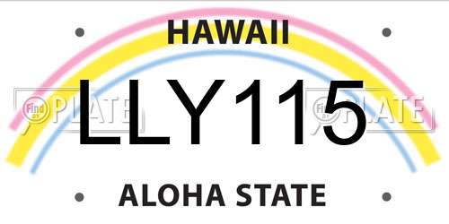 LLY115 Hawaii License Plate