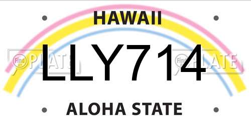 LLY714 Hawaii License Plate
