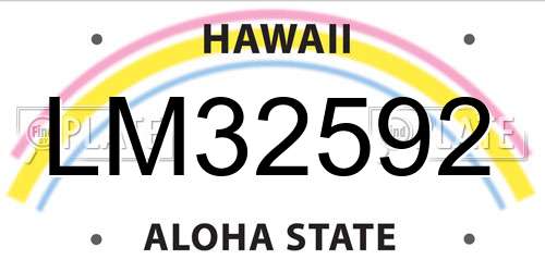 LM32592 Hawaii License Plate