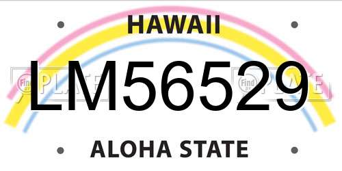 LM56529 Hawaii License Plate