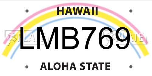 LMB769 Hawaii License Plate