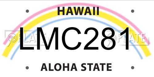 LMC281 Hawaii License Plate