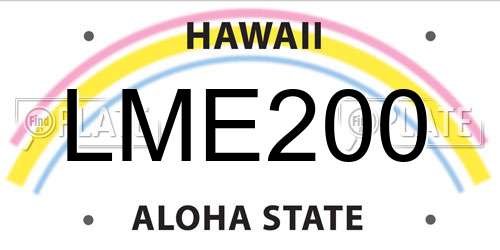 LME200 Hawaii License Plate