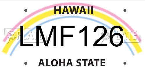 LMF126 Hawaii License Plate