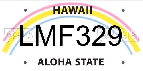 LMF329 Hawaii License Plate