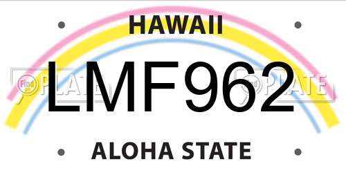 LMF962 Hawaii License Plate