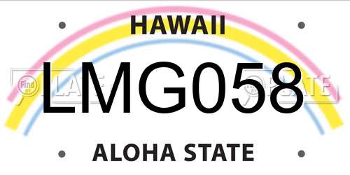 LMG058 Hawaii License Plate