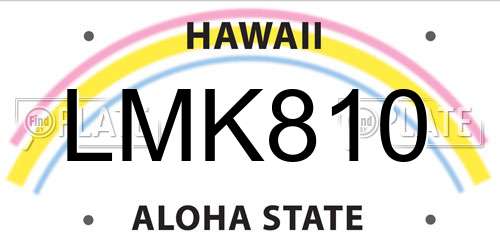 LMK810 Hawaii License Plate