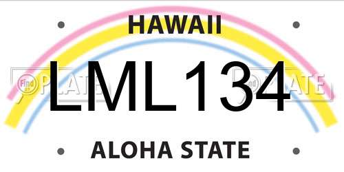 LML134 Hawaii License Plate