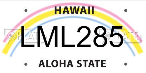 LML285 Hawaii License Plate