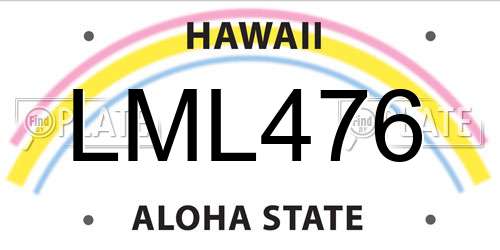 LML476 Hawaii License Plate
