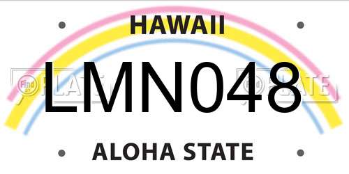 LMN048 Hawaii License Plate