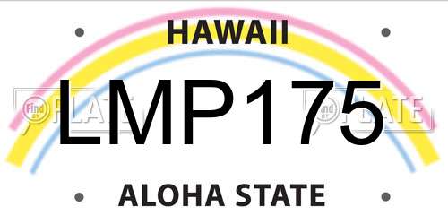 LMP175 Hawaii License Plate