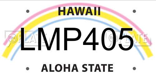 LMP405 Hawaii License Plate
