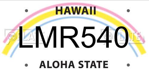 LMR540 Hawaii License Plate