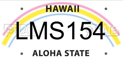 LMS154 Hawaii License Plate