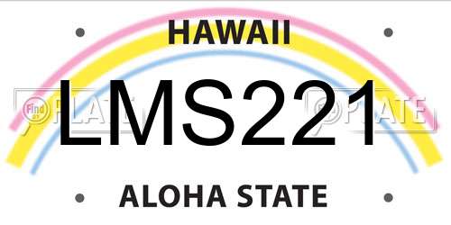 LMS221 Hawaii License Plate