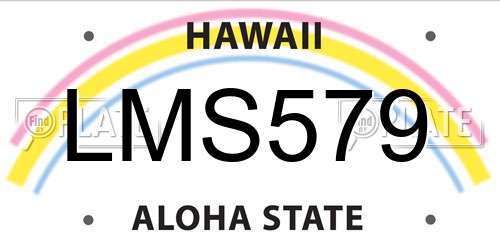 LMS579 Hawaii License Plate