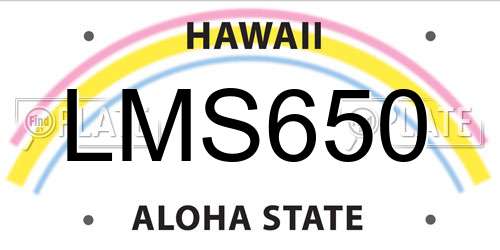 LMS650 Hawaii License Plate