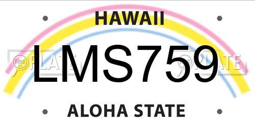 LMS759 Hawaii License Plate