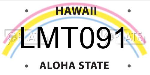 LMT091 Hawaii License Plate