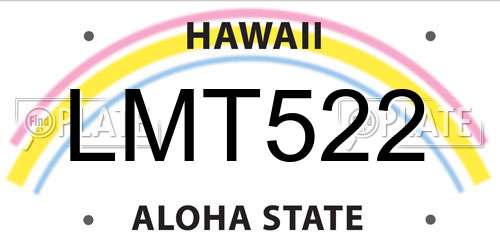 LMT522 Hawaii License Plate