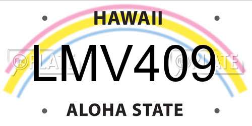 LMV409 Hawaii License Plate