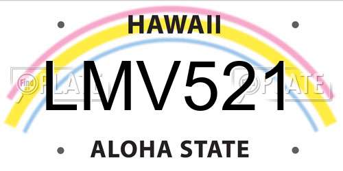 LMV521 Hawaii License Plate