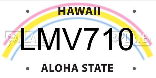 LMV710 Hawaii License Plate