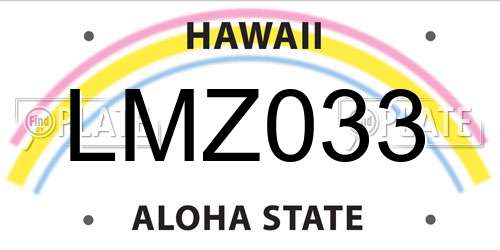 LMZ033 Hawaii License Plate
