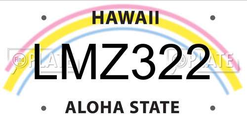LMZ322 Hawaii License Plate