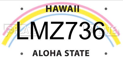 LMZ736 Hawaii License Plate