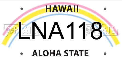 LNA118 Hawaii License Plate