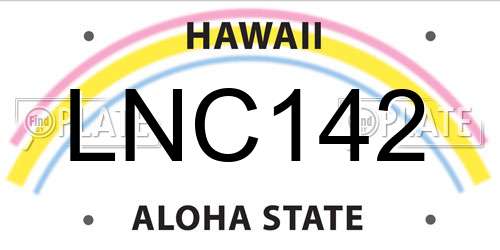 LNC142 Hawaii License Plate