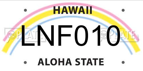 LNF010 Hawaii License Plate