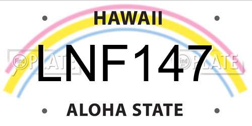 LNF147 Hawaii License Plate