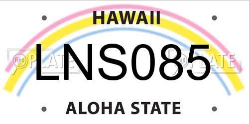 LNS085 Hawaii License Plate