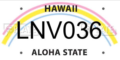 LNV036 Hawaii License Plate