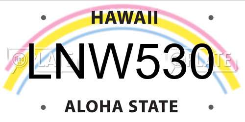 LNW530 Hawaii License Plate