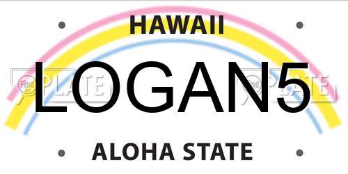 LOGAN5 Hawaii License Plate