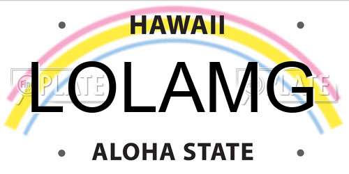 LOLAMG Hawaii License Plate