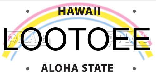 LOOTOEE Hawaii License Plate