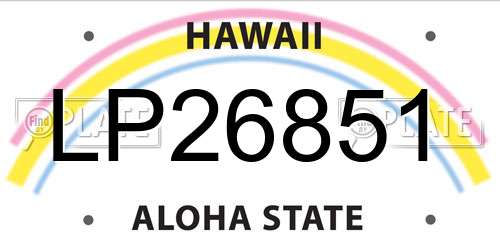 LP26851 Hawaii License Plate