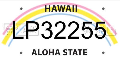 LP32255 Hawaii License Plate