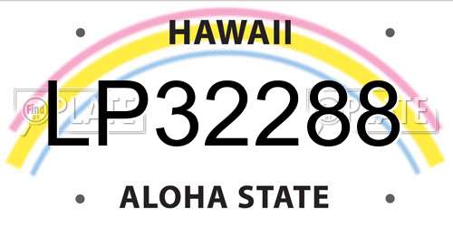 LP32288 Hawaii License Plate