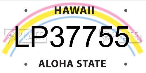 LP37755 Hawaii License Plate